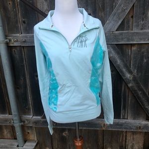 Love Pink Aqua Fitted Half ZIP with Tie-dye detail